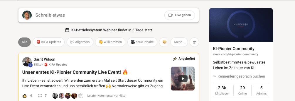 Die KI-Pionier Community auf Skool